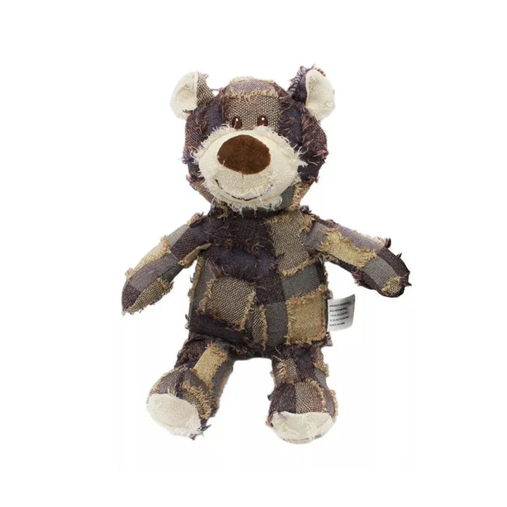 Puppy Squeaky Plush Toy Small Dog Chew Soft Bear Pet Companion - Purple-22cm