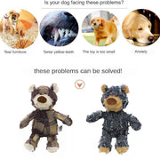 Puppy Squeaky Plush Toy Small Dog Chew Soft Bear Pet Companion - Purple-22cm