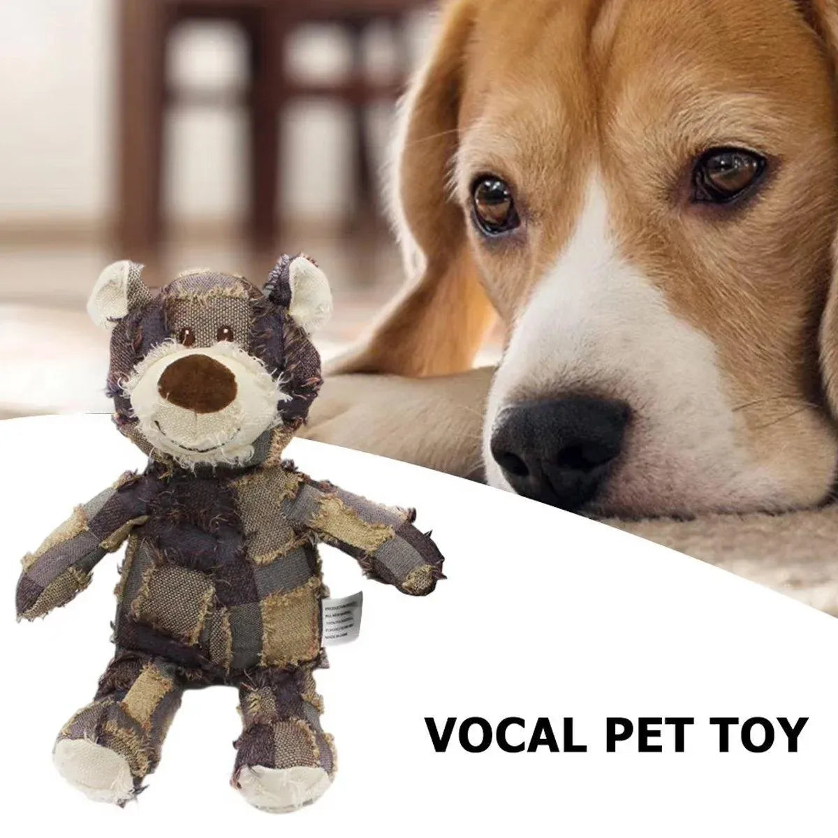 Puppy Squeaky Plush Toy Small Dog Chew Soft Bear Pet Companion - Purple-22cm