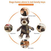 Puppy Squeaky Plush Toy Small Dog Chew Soft Bear Pet Companion - Purple-22cm