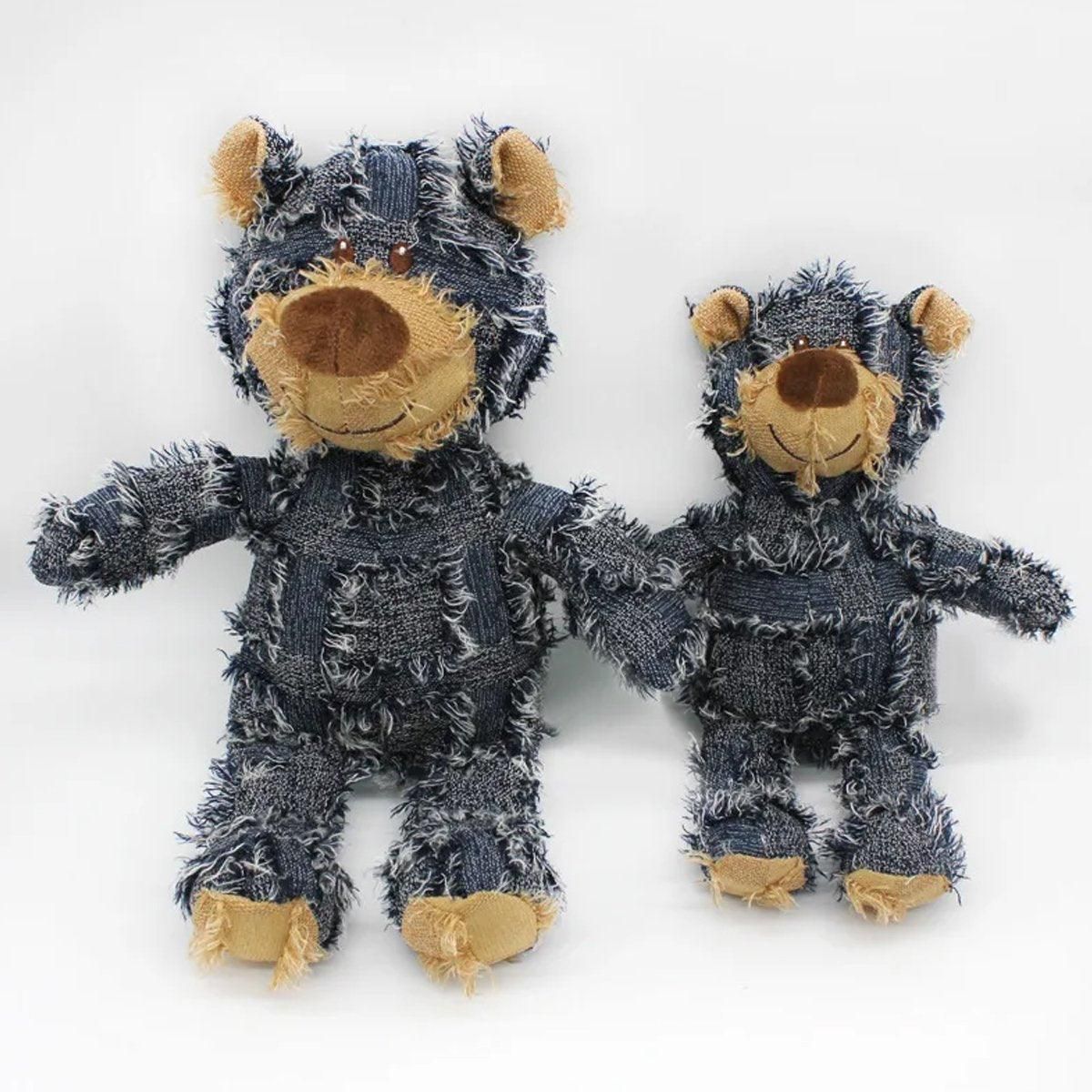 Puppy Squeaky Plush Toy Small Dog Chew Soft Bear Pet Companion - Purple-22cm