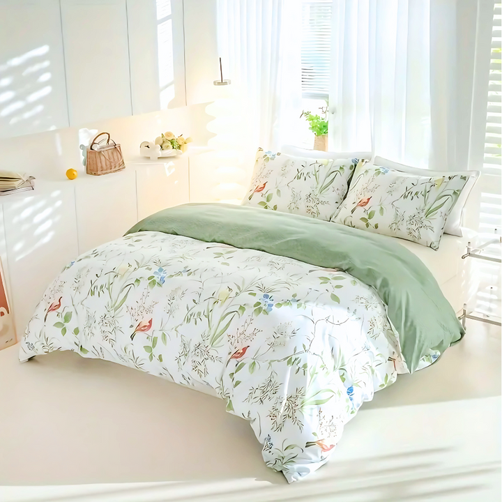 Dreamfields - Green Roost Quilt Cover Set - (3pcs, Super King Size)