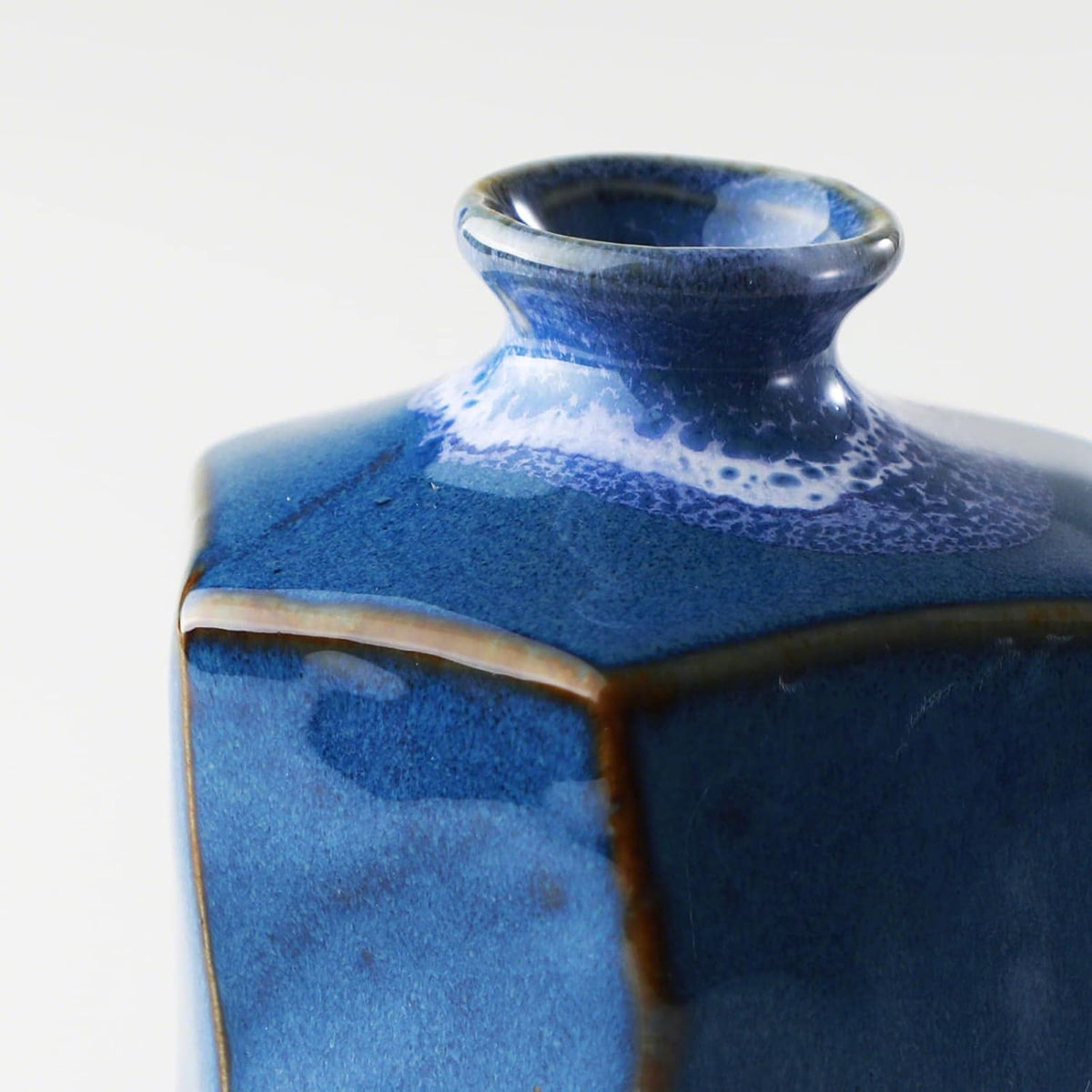 Vase Small Blue Hexagon