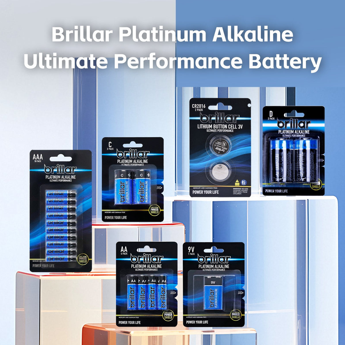 50 Pcs Brillar AA Platinum Alkaline Batteries