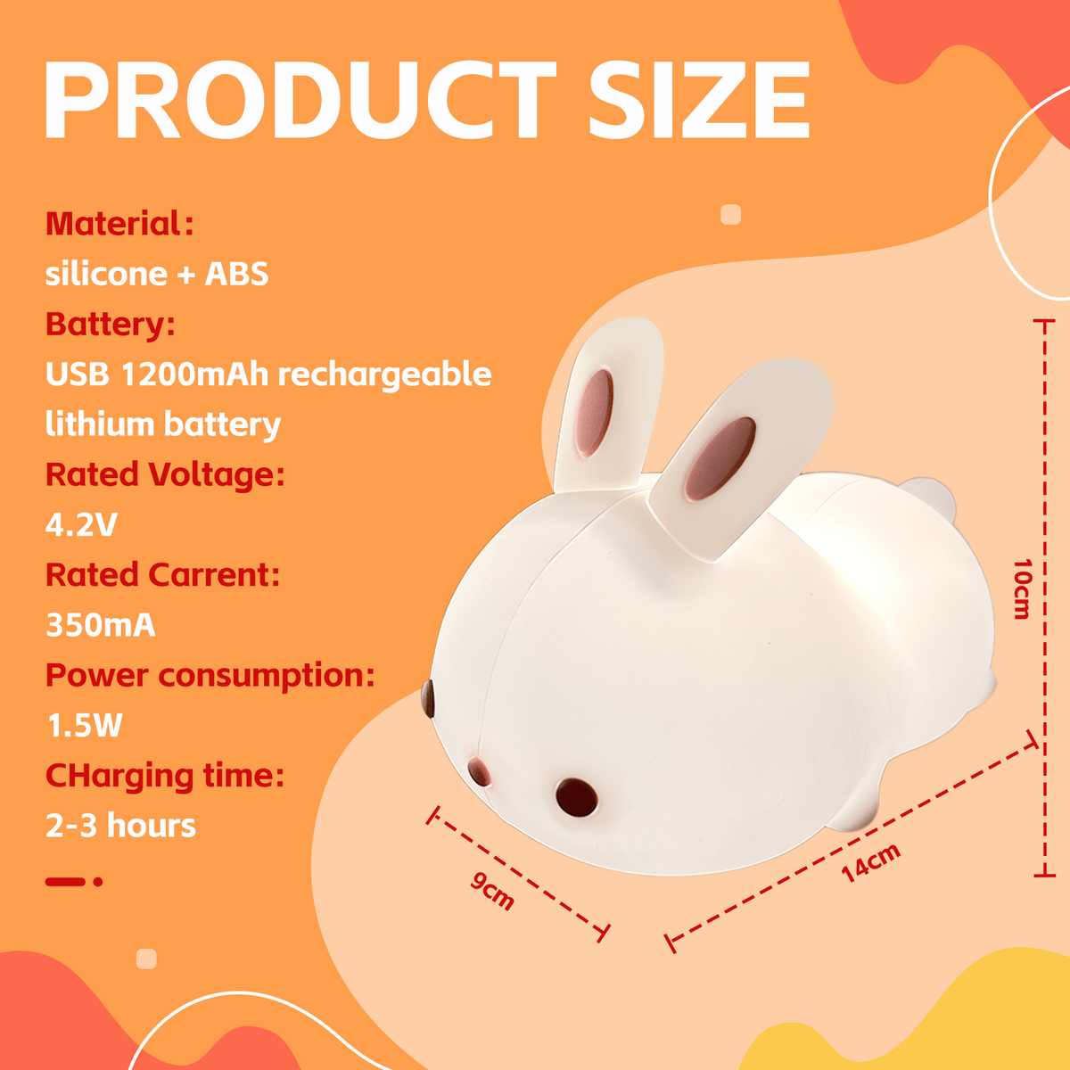 Squishy Cute Bunny Night Light