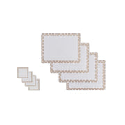 8 Pcs Clevinger  MDF Placemats and Coasters Gold Border
