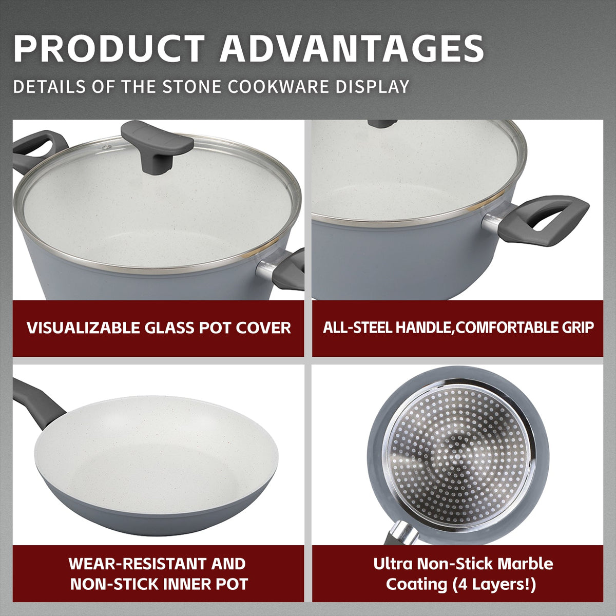 8 Pcs Clevinger Non-Stick Cookware Set