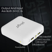 5000mAh Fast Charge Power Bank with 4 Built-in Cables and LED Lights