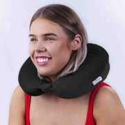 Deluxe Memory Foam Travel Pillow Black