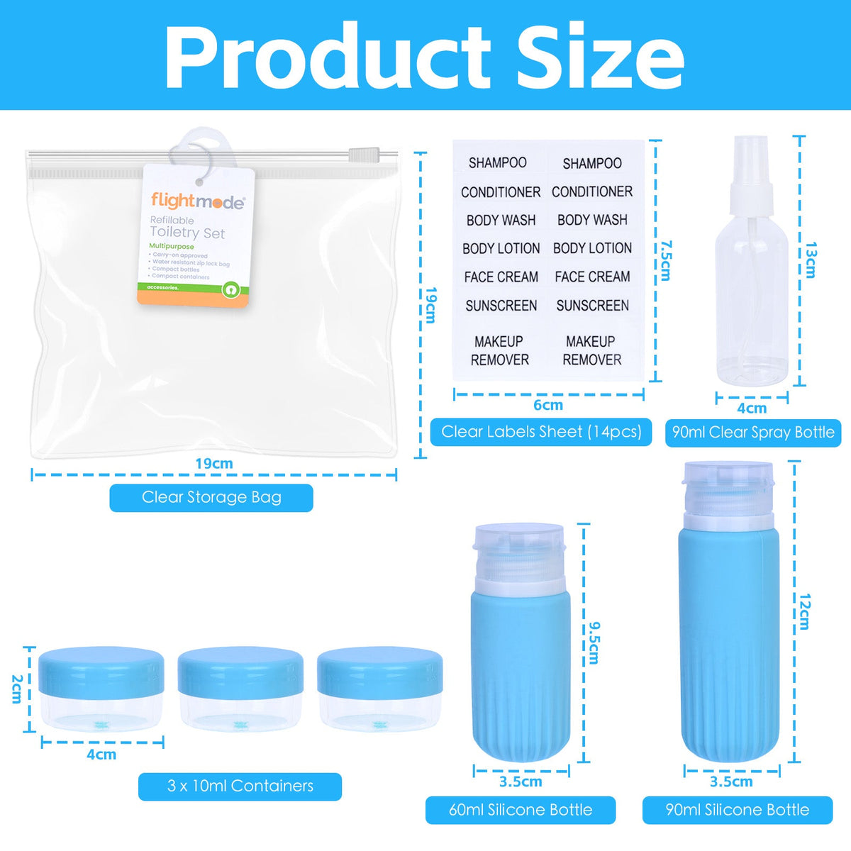 8 Pcs Travel Bottles Set for Toiletries