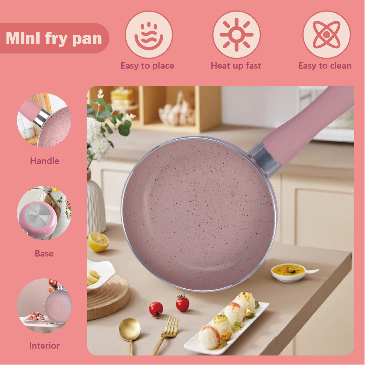 12cm Mini Non Stick Aluminium Frying Pan Round Egg Pan