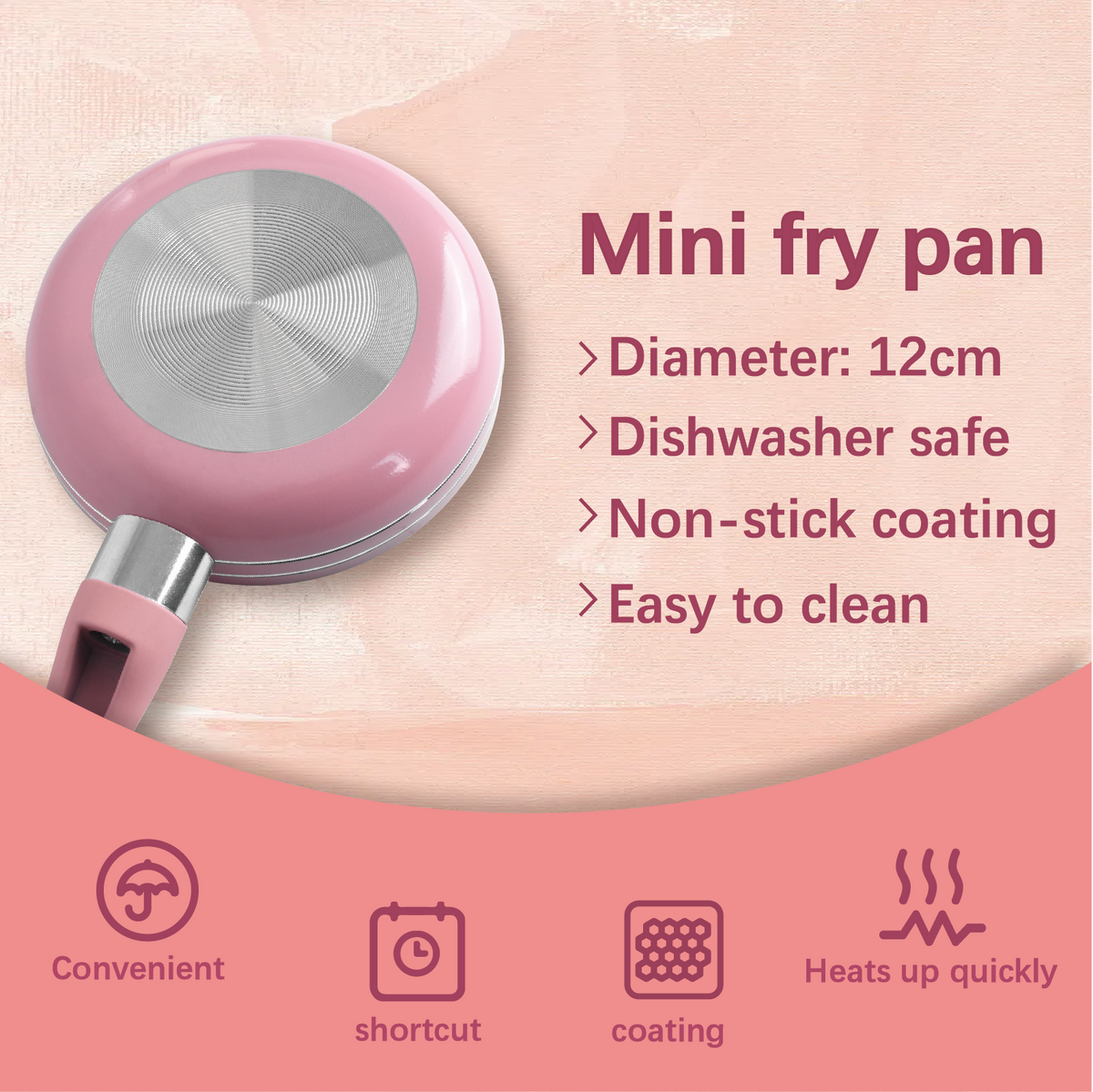 12cm Mini Non Stick Aluminium Frying Pan Round Egg Pan