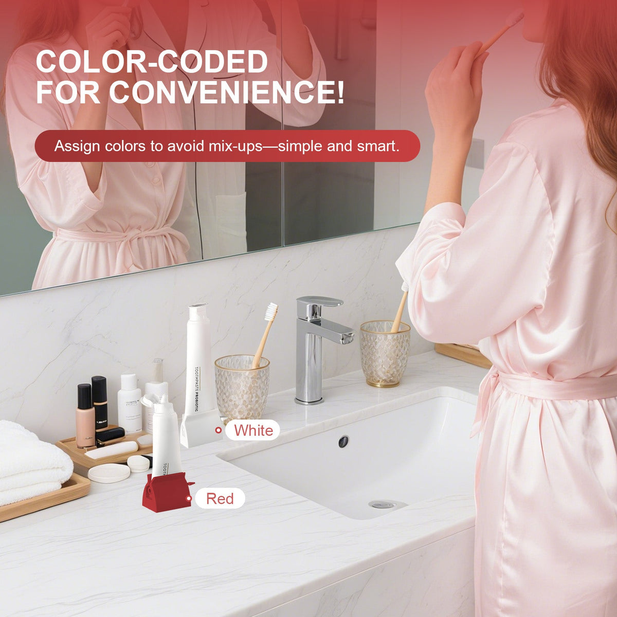 2Pcs Toothpaste Rolling Dispensers Squeezer