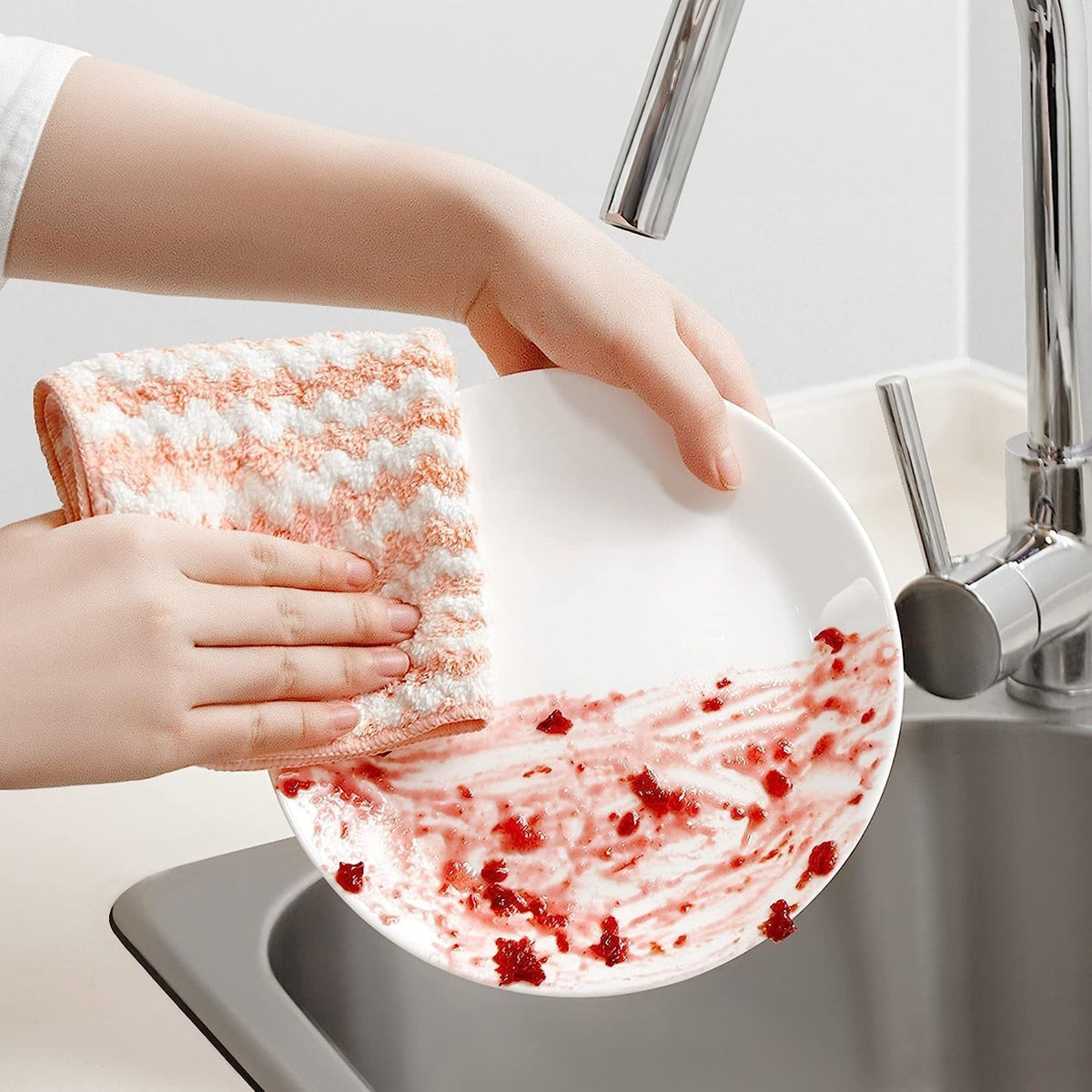 10 Pcs Super Absorbent Reusable Microfibre Cleaning Cloths 30 x 30 cm