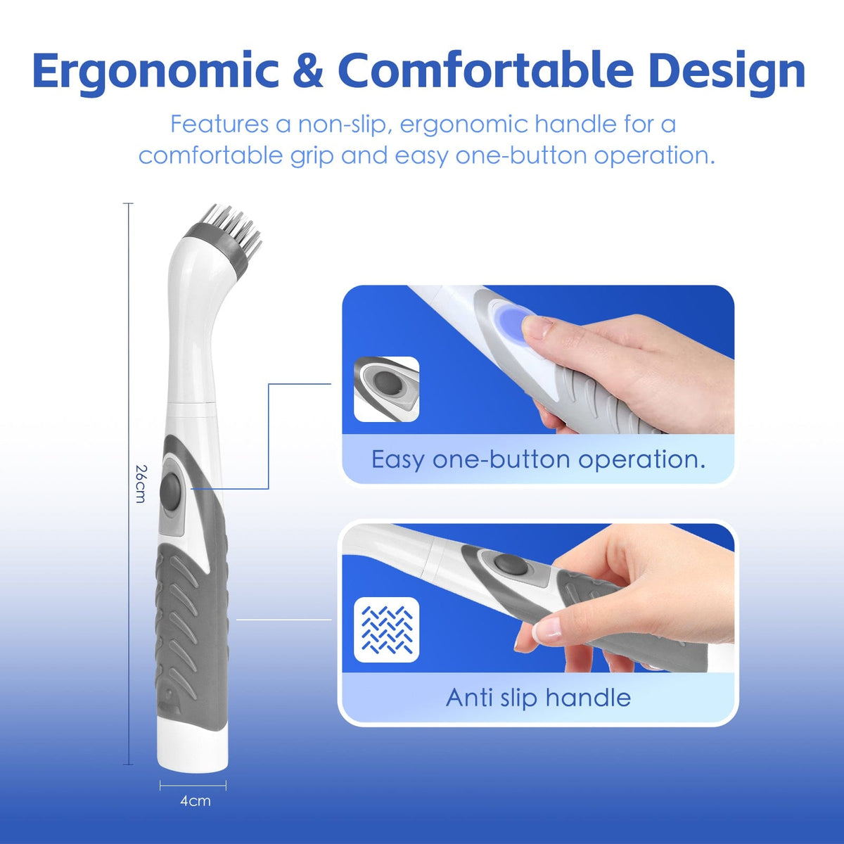Battery Operated Scrubber Brush with 4 Interchangeable Heads