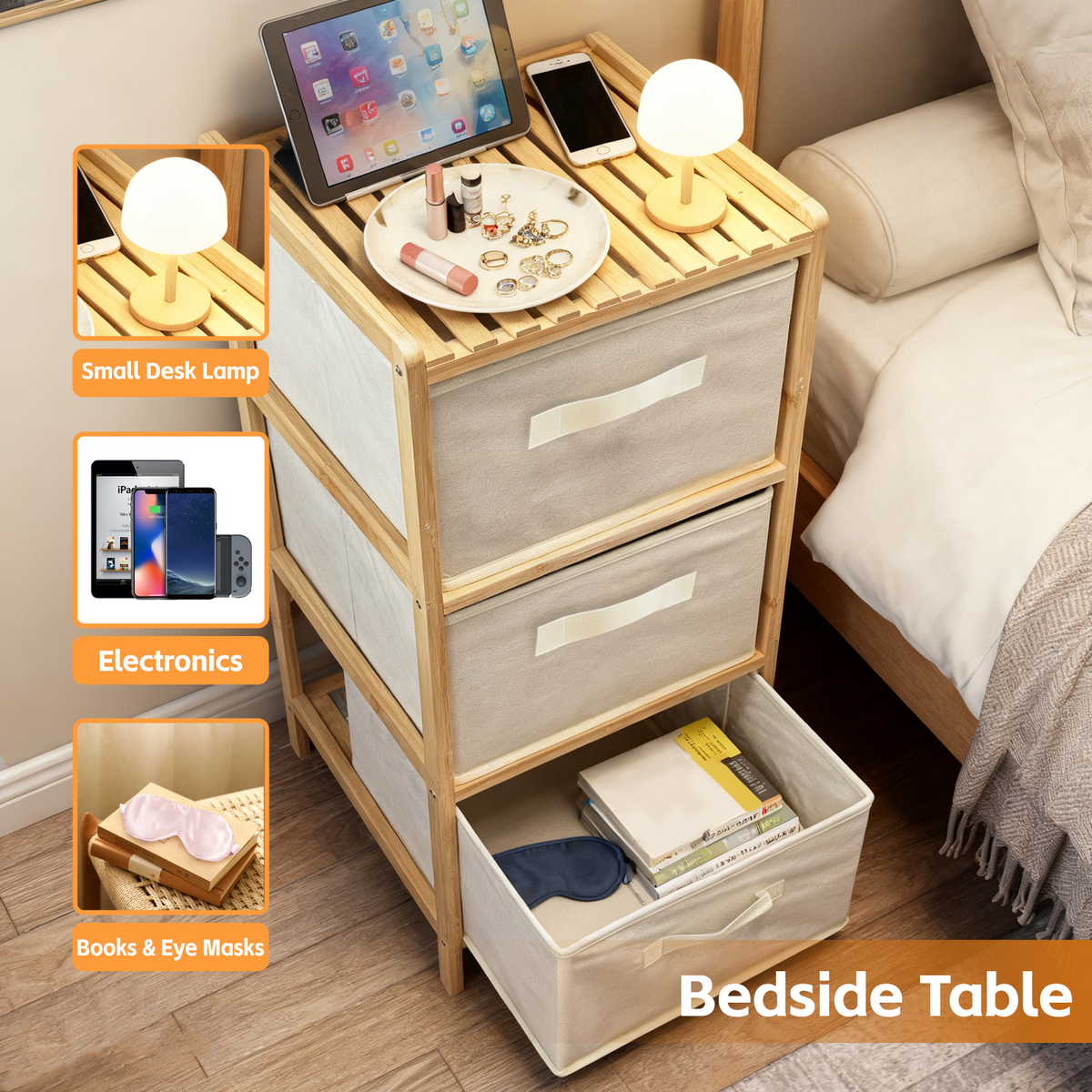 3 Drawer Bammboo Storage Chest
