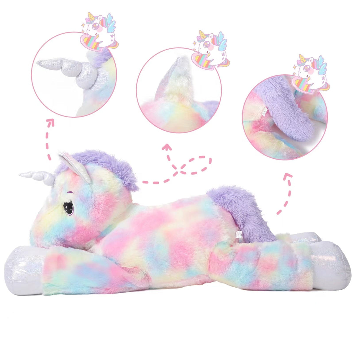 JUMBO PLUSH LYING UNICORN - 105cm