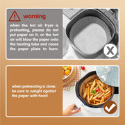 100 Pcs 16cm Round Disposable Unbleached Silicone Paper Dish Air-fryer Liner