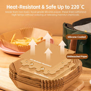 100 Pcs 20cm Round Disposable Unbleached Silicone Paper Dish Air-fryer Liner