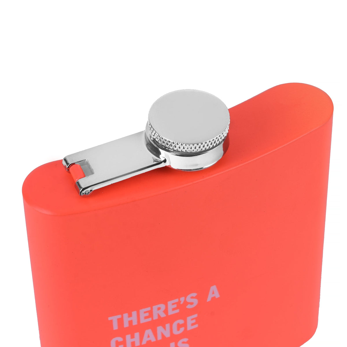 175ml Stainless Steel Hip Flask w Funny Quotes - Peach