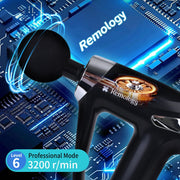Remology Impact Therapy 6 Adaptive Speed USB-C Massage Gun with 4 Heads