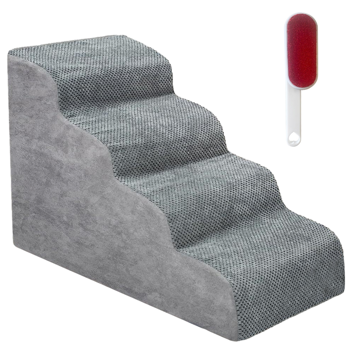 Non-Slip 4 Tiers Dog Ramp/Step/Stair Foam Dog Steps for High Beds or Couches