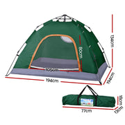 Weisshorn Camping Tent Instant Tent Pop up 2 Person Outdoor Hiking Tents Hiking Green