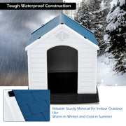 NNECW Dog House with Raised Floor and Fastening Device-65x72x71cm