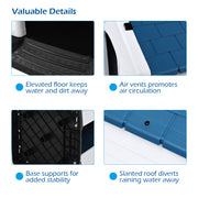 NNECW Dog House with Raised Floor and Fastening Device-65x72x71cm