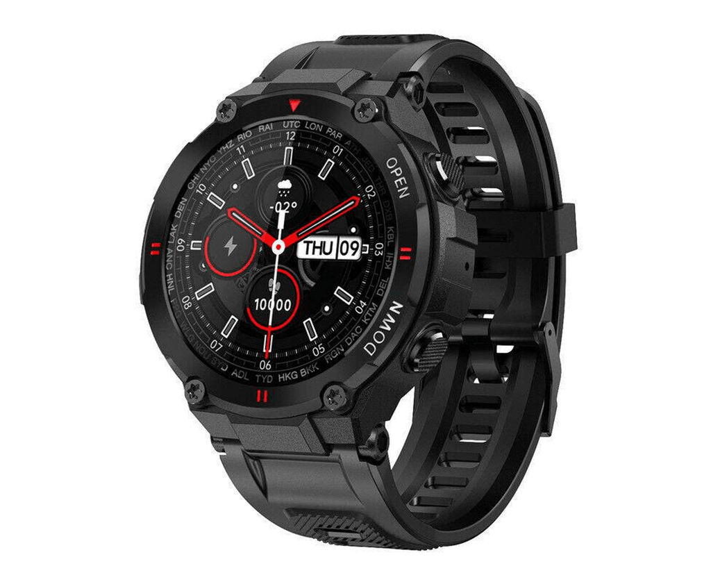 Smart Watch for Men with Bluetooth Rugged & Durable Smartwatch Sports Heart Rate  | Black