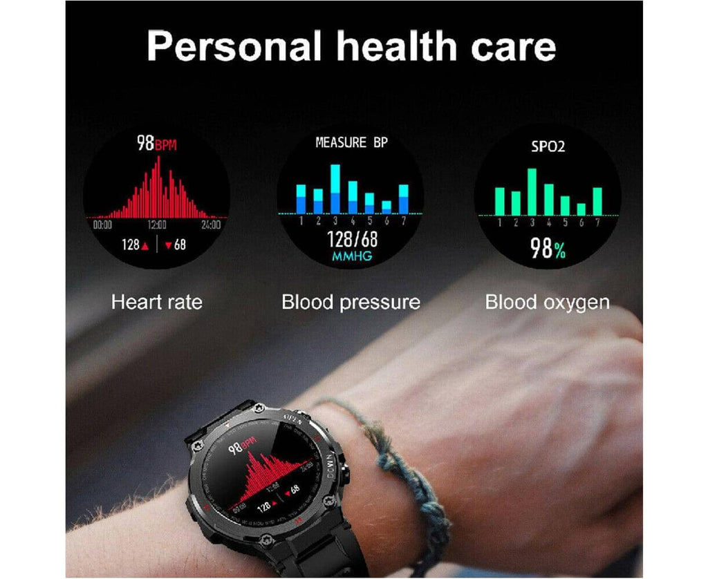 Smart Watch for Men with Bluetooth Rugged & Durable Smartwatch Sports Heart Rate  | Black