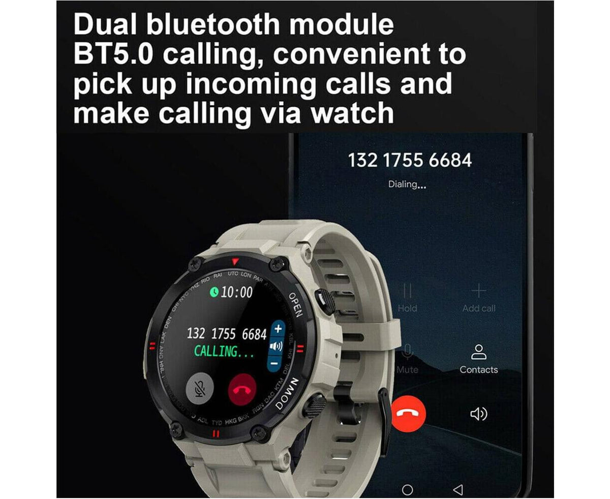 Smart Watch for Men with Bluetooth Rugged & Durable Smartwatch Sports Heart Rate  | Black