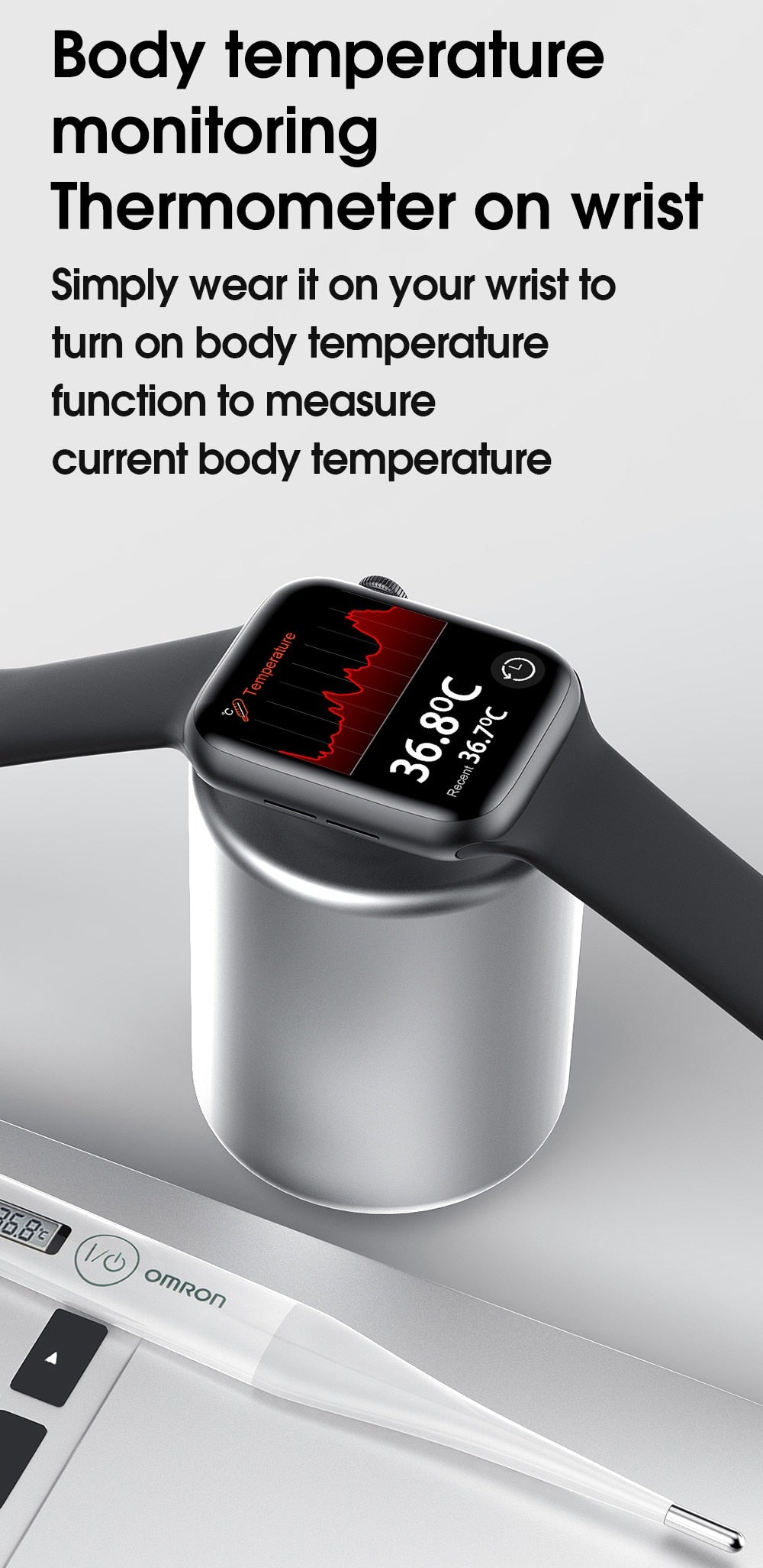 HW22/W26 Pro Smartwatch Series 6 44mm Smartwatch, Bluetooth, Heart Rate, iOS/Android